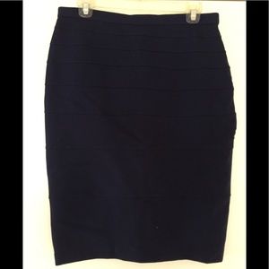 Thalian Navy Stretch Pencil Skirt